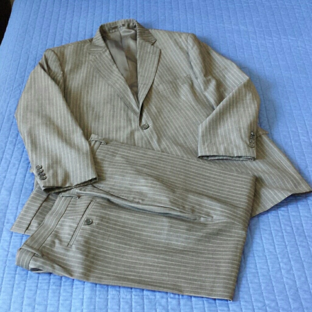 A 2-piece Gray Pinstripe Suit